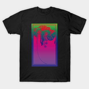 Art Nouveau Ladies (pink on green/blue) T-Shirt